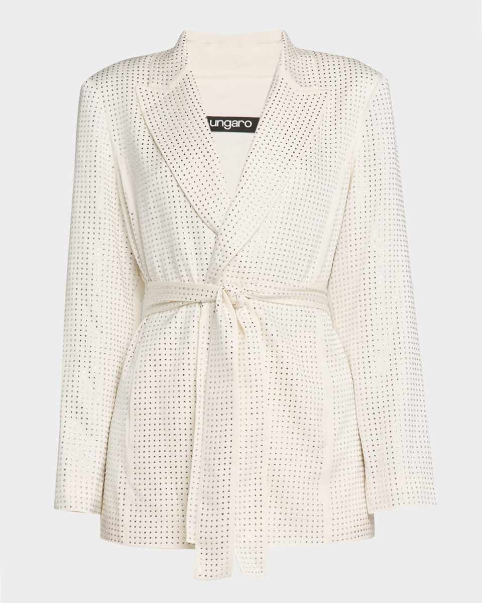 Rhinestone Wrap-Front Jacket